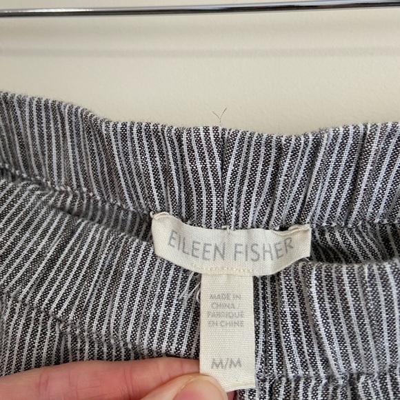 Eileen Fisher Organic Cotton Hemp Striped Easy Pants - Picture 4 of 6